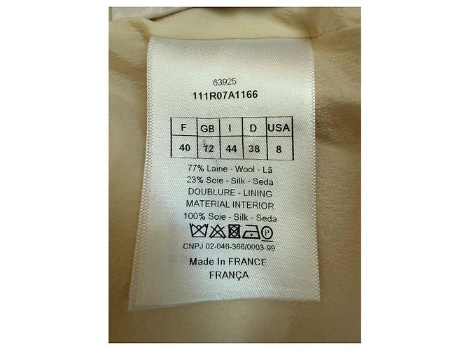 Vestido de verão Christian Dior em lã e seda - Ecru - vista 11