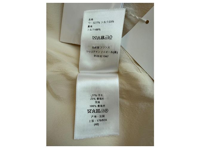 Vestido de verão Christian Dior em lã e seda - Ecru - vista 12