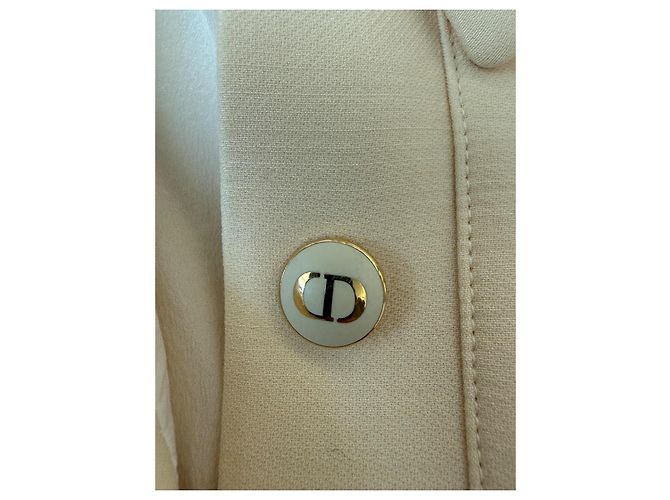 Vestido de verão Christian Dior em lã e seda - Ecru - vista 15