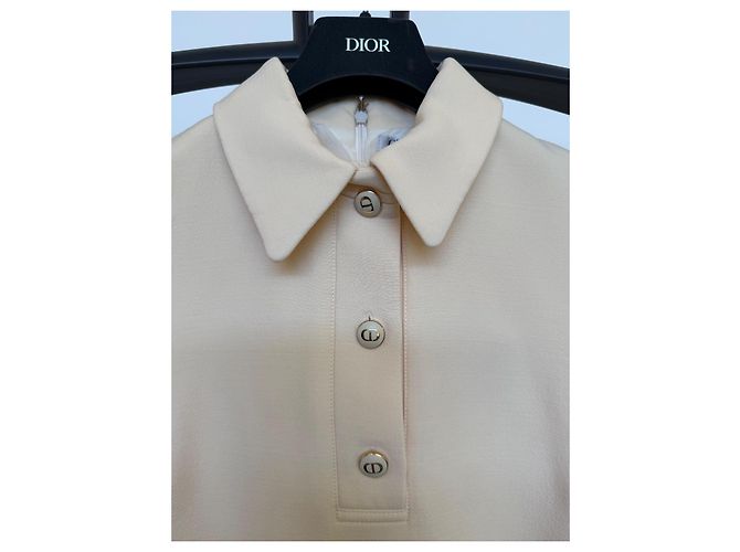 Vestido de verão Christian Dior em lã e seda - Ecru - vista 2