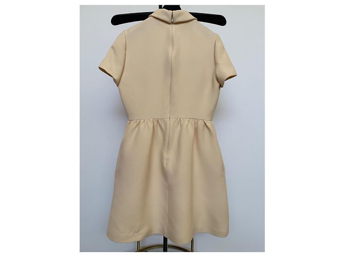 Vestido de verão Christian Dior em lã e seda - Ecru - vista 4