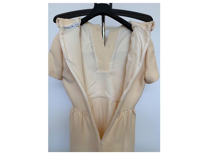 Vestido de verão Christian Dior em lã e seda - Ecru - vista 5