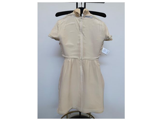Vestido de verão Christian Dior em lã e seda - Ecru - vista 7