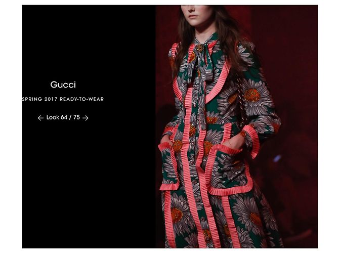 Vestido de seda Gucci Alessandro Michele Estampado Margaritas Primavera 2017 Rosa Blanco Verde - vista 11
