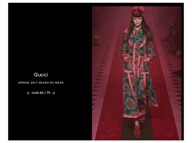 Vestido de seda Gucci Alessandro Michele Estampado Margaritas Primavera 2017 Rosa Blanco Verde - vista 12