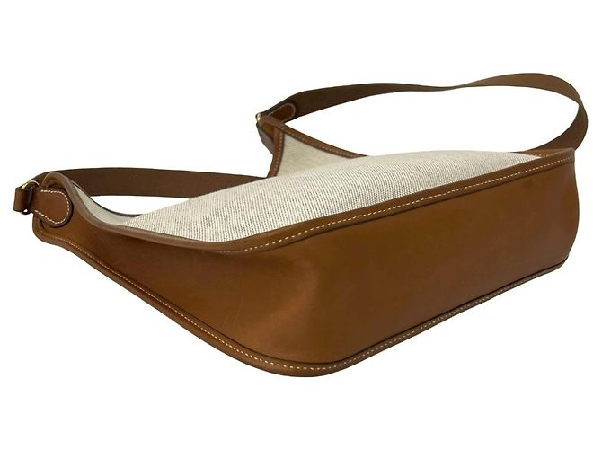 Hermès Hermes Vintage Vespa PM Schultertasche Braun Beige - Ansicht 7