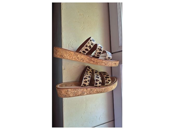 Autre Marque K.Jacques St Tropez Leder-Sandalen Leopardenmuster Poulin Braun Leopardenprint - Ansicht 3