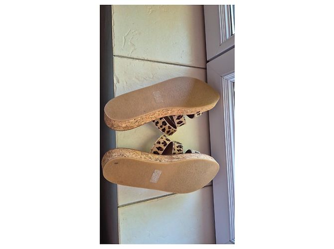 Autre Marque K.Jacques St Tropez Leder-Sandalen Leopardenmuster Poulin Braun Leopardenprint - Ansicht 4