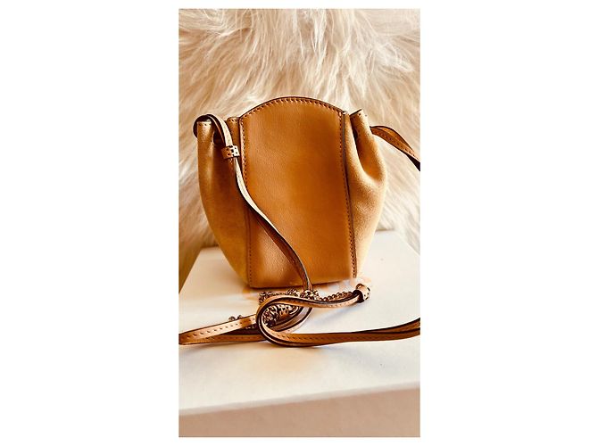 Chloé Mini Borsa a Secchiello Pelle Scamosciato Beige - vista 4