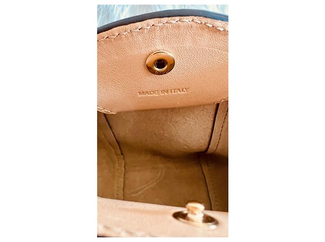Chloé Mini Borsa a Secchiello Pelle Scamosciato Beige - vista 6