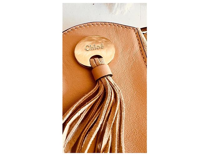Chloé Mini Borsa a Secchiello Pelle Scamosciato Beige - vista 7
