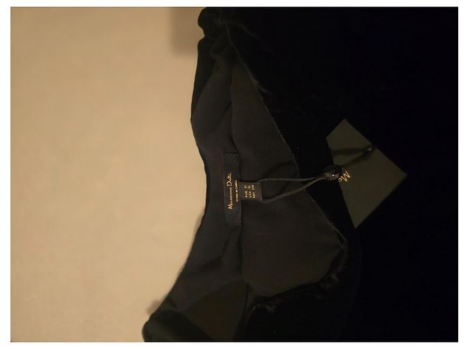 Massimo Dutti schwarzes Samt-Maxikleid - Ansicht 6