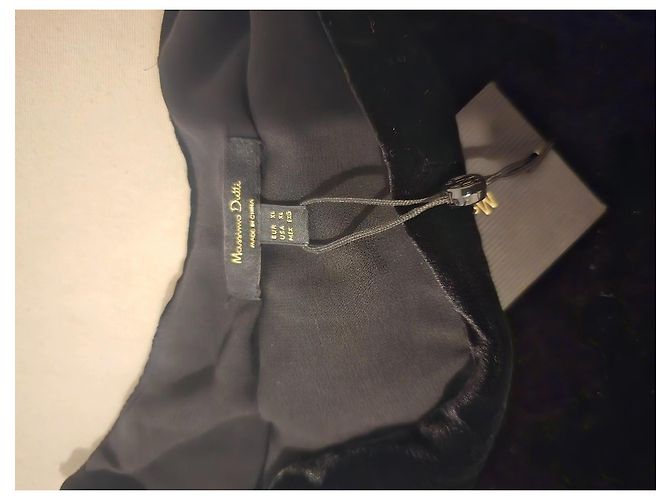 Massimo Dutti schwarzes Samt-Maxikleid - Ansicht 7