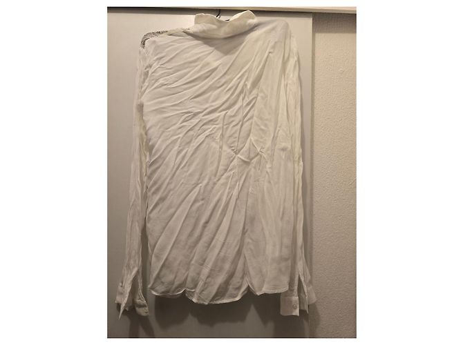 Pinko Weißes Viscose-Hemd mit Spitzendetails - Ansicht 4