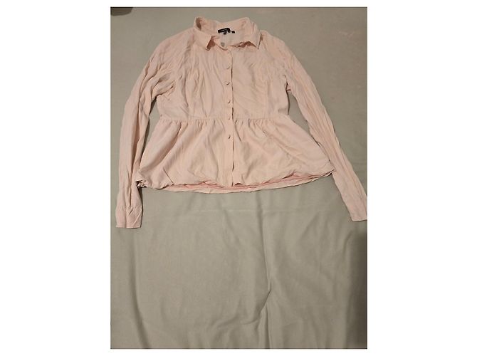 Autre Marque Blusa de seda Raoul rosa pálido com basque - vista 2