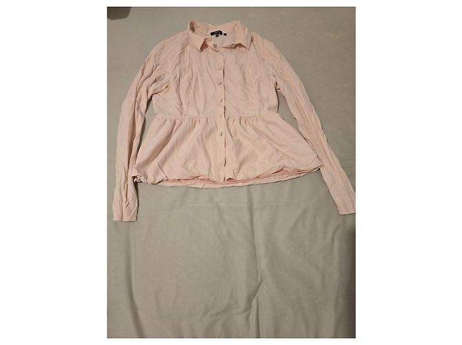 Autre Marque Blusa de seda Raoul rosa pálido com basque - vista 3
