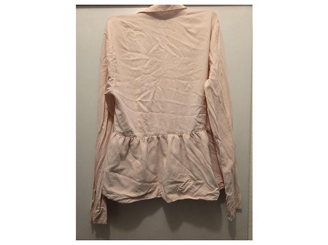 Autre Marque Blusa de seda Raoul rosa pálido com basque - vista 5