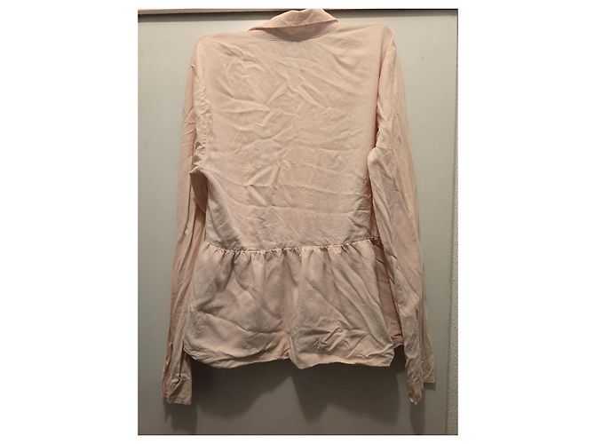 Autre Marque Blusa de seda Raoul rosa pálido com basque - vista 6