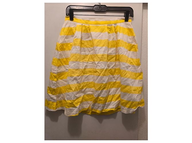 Minifalda evasé de rayas amarillas y blancas Tara Jarmon Blanco Amarillo - vista 2