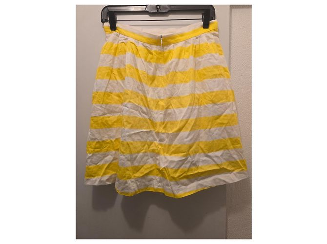 Minifalda evasé de rayas amarillas y blancas Tara Jarmon Blanco Amarillo - vista 3