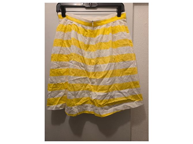 Minifalda evasé de rayas amarillas y blancas Tara Jarmon Blanco Amarillo - vista 4