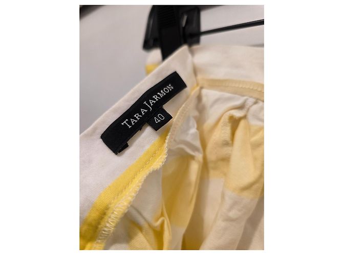 Minifalda evasé de rayas amarillas y blancas Tara Jarmon Blanco Amarillo - vista 5