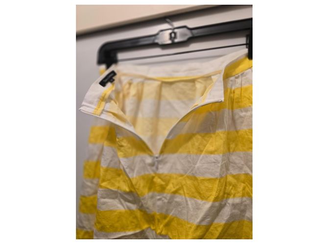 Minifalda evasé de rayas amarillas y blancas Tara Jarmon Blanco Amarillo - vista 6