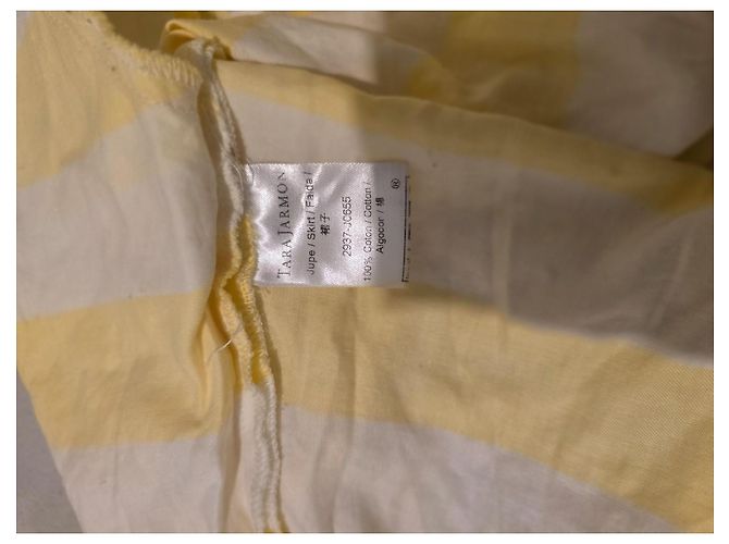 Minifalda evasé de rayas amarillas y blancas Tara Jarmon Blanco Amarillo - vista 7