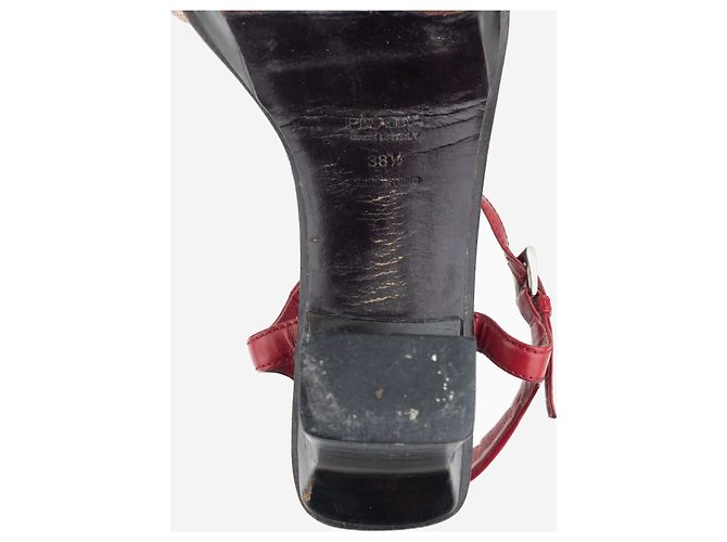 Prada SS99 Split Sole Platform Sandaletten mit Absatz Rot - Ansicht 8