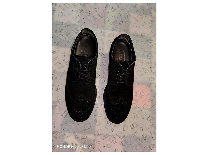 Tod's Brogues in scamosciato nero - vista 6