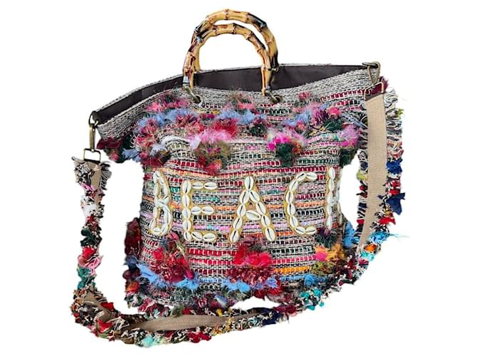 Autre Marque Alex Max Borsa da Spiaggia Boho Bianco Multicolore - vista 2