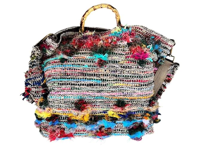Autre Marque Alex Max Borsa da Spiaggia Boho Bianco Multicolore - vista 3