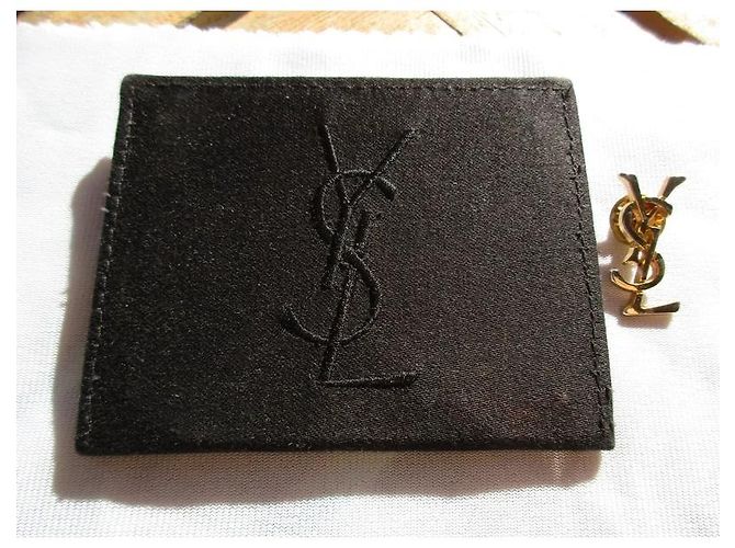 Yves Saint Laurent YSL Cassandre Gold Brosche Schwarz Gold hardware - Ansicht 6
