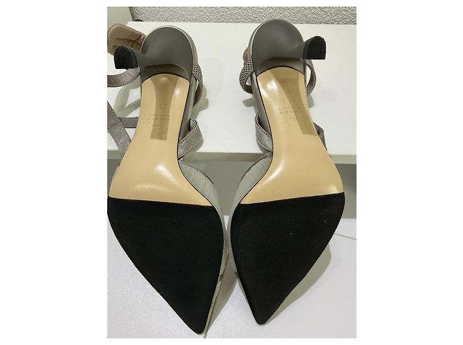 Fendi Colibri Pumps Grau Satin Mesh Silber - Ansicht 11