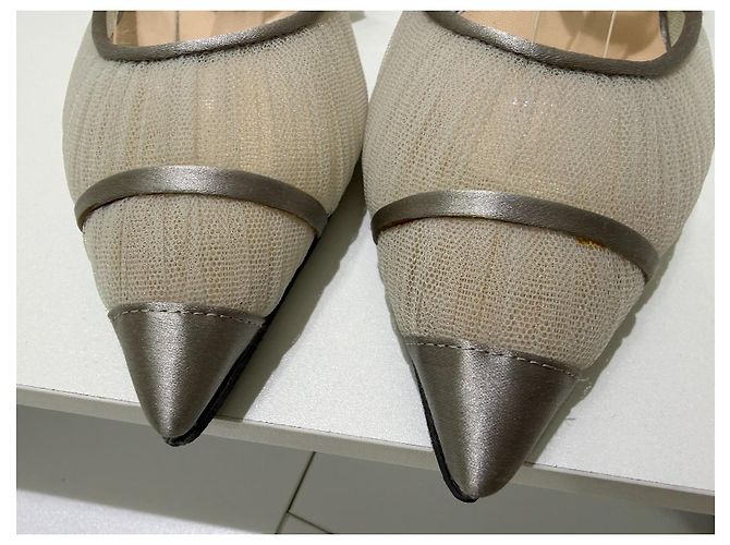 Fendi Colibri Pumps Grau Satin Mesh Silber - Ansicht 6