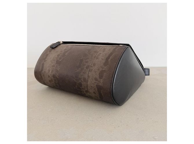 Givenchy Pandora Box Piccola Borsa a Tracolla in Pelle di Lucertola Marrone - vista 2