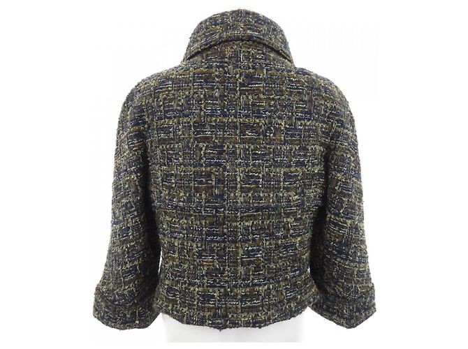 Timeless Chaqueta de mezcla de cachemira Chanel Azul Caqui Azul marino - vista 2