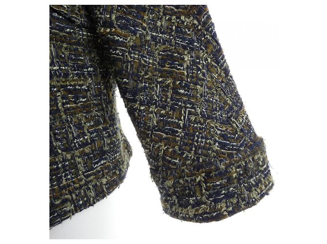Timeless Chaqueta de mezcla de cachemira Chanel Azul Caqui Azul marino - vista 7