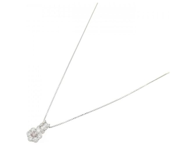 Autre Marque Pt900 Pt850 Platin-Halskette mit rosa Diamant Pink - Ansicht 2