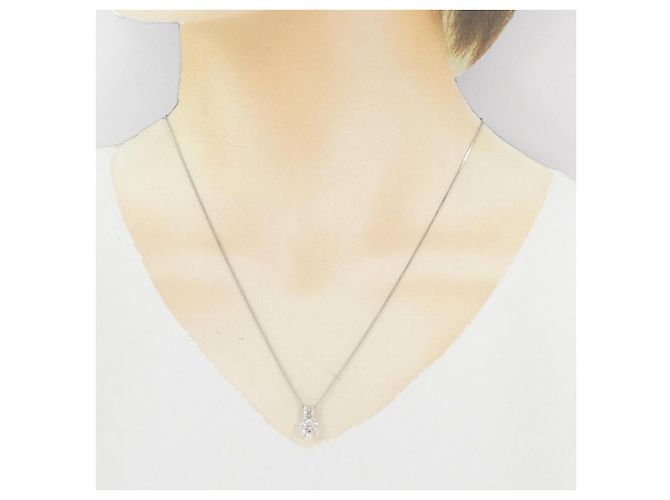 Autre Marque Pt900 Pt850 Platin-Halskette mit rosa Diamant Pink - Ansicht 6