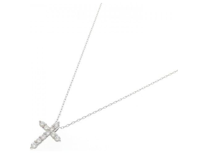 Autre Marque Collana a Croce con Diamanti Pt900 Pt850 Argento - vista 2