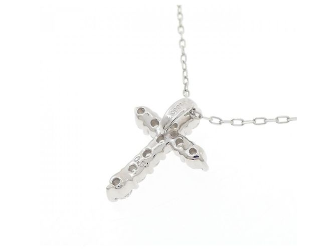Autre Marque Collana a Croce con Diamanti Pt900 Pt850 Argento - vista 4