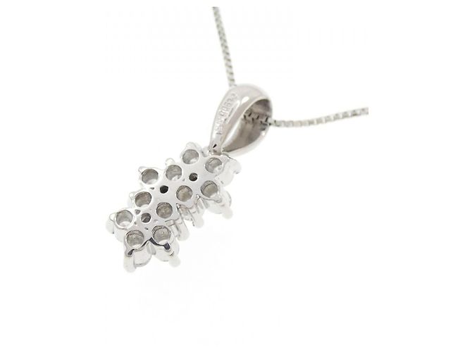 Autre Marque Platin-Diamant-Halskette Silber - Ansicht 4