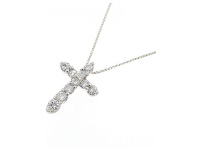 Autre Marque Collana Croce con Diamanti Pt900/Pt850 Argento - vista 3
