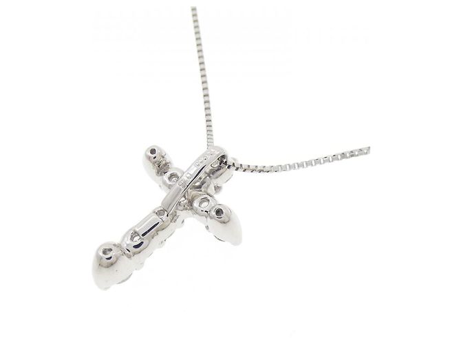 Autre Marque Collana Croce con Diamanti Pt900/Pt850 Argento - vista 4