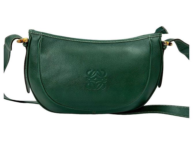 Borsa a tracolla in pelle Anagram Loewe Verde - vista 2