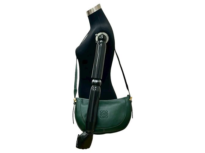 Borsa a tracolla in pelle Anagram Loewe Verde - vista 3