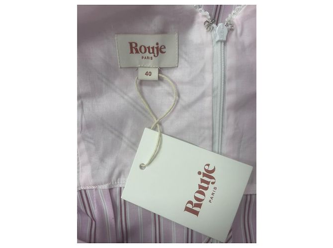 Rouje Vestido Eliana de algodón a rayas rosas Blanco - vista 6
