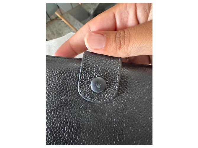Timeless Chanel Portafoglio Classico in Pelle Caviar Nera Nero - vista 5