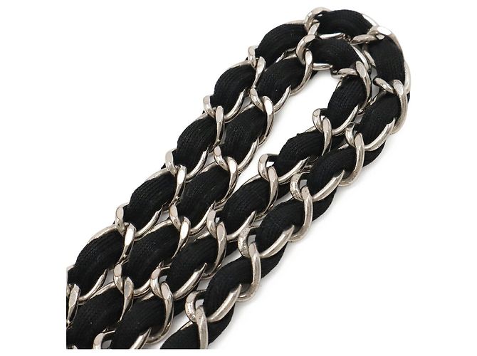 Borsa a Spalla Chanel Matelassé Coco Mark Chain Nero - vista 7